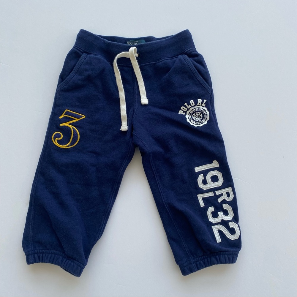 Polo Ralph Lauren Embroidered Joggers Pockets Navy Size 2/2T Drawstring
